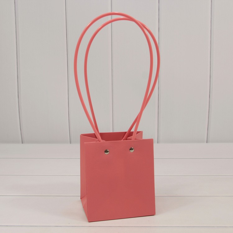 Пакет подарочный "Ваза для цветов" 12*11,5*13 Тёмно-розовый 1/10 1/250 Арт: 000586H/6