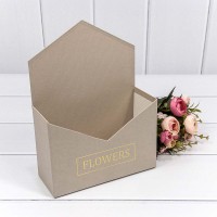 Коробка "Конверт" 18*24*7 "Flowers" Кофе с молоком 1/8 1/72 Арт: KPL0003