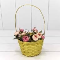 Корзина плетёная Круглая 16*10/30 с ручкой &quot;Береста&quot; (ассортимент) 1/240 Арт: 420-200 - Корзина плетёная Круглая 16*10/30 с ручкой "Береста" (ассортимент) 1/240 Арт: 420-200