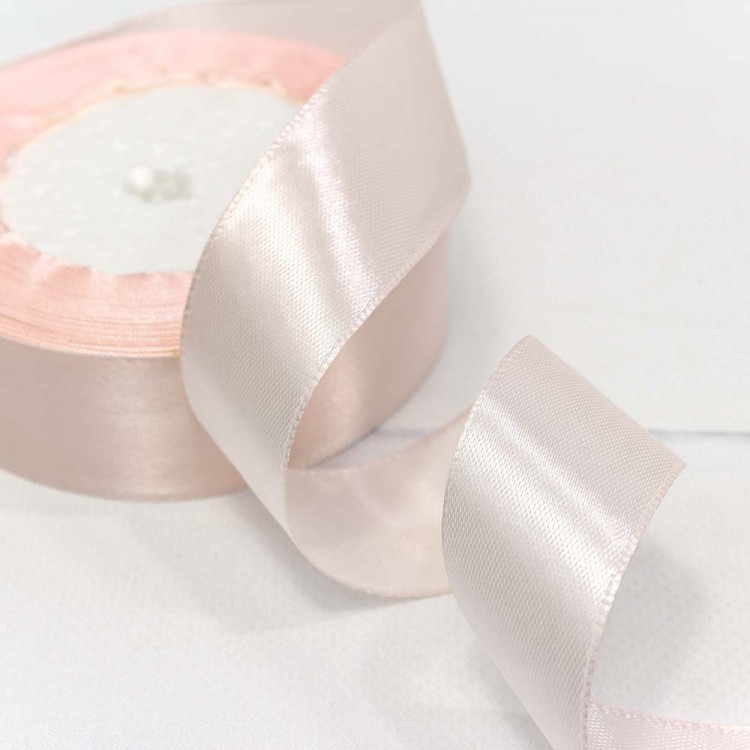 Лента Атласная Сатин 2,5см*25ярд Бледно-розовый 1/5 1/120 Арт: 562-25/63