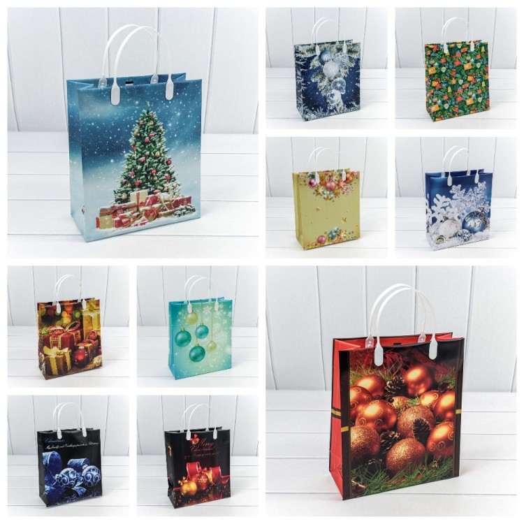 Пакет мягкий пластик Новогодний (ассортимент) 26*23*10 1/20 1/200 Арт: BAS-NY