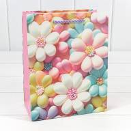 Пакет подарочный с блёстками "Цветы" (микс 262) 18*23*10 210г 1/20 1/360 Арт: 000262E - Пакет подарочный с блёстками "Цветы" (микс 262) 18*23*10 210г 1/20 1/360 Арт: 000262E