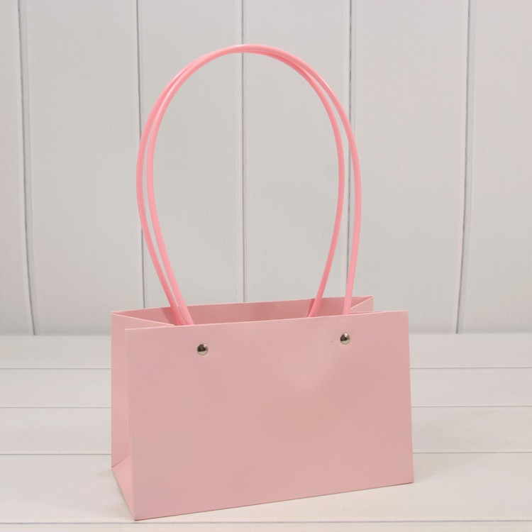 Пакет подарочный "Ваза для цветов" 22*10,5*13,5 Розовый 1/10 1/300 Арт: 000586EA/3