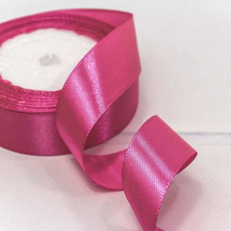 Лента Атласная Сатин 2,5см*25ярд Малиновый-89 1/5 1/300 Арт: 562-25/89