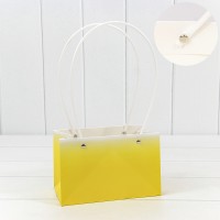 Пакет подарочный "Ваза для цветов" 19*12*10,5 260г "Градиент" Жёлтый 1/10 1/150 Арт: 000184GA/5