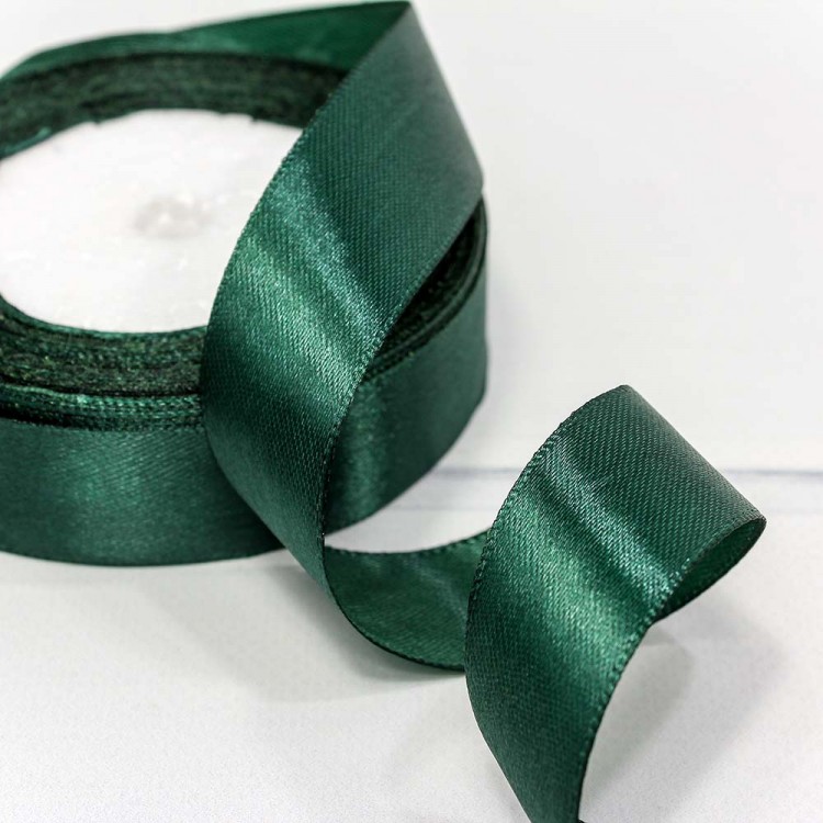 Лента Атласная Сатин 2,5см*25ярд Изумрудный 1/5 1/120 Арт: 562-25/103