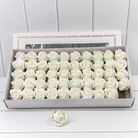 Декоративный цветок-мыло "Роза" класс А Белый 5,5*4 50шт. 1/20 Арт: 420058/24