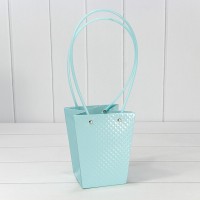 Пакет подарочный "Ваза для цветов" 15,5*13*9,5 260г "Ромбики" Голубой 1/10 1/150 Арт: 000236G/14