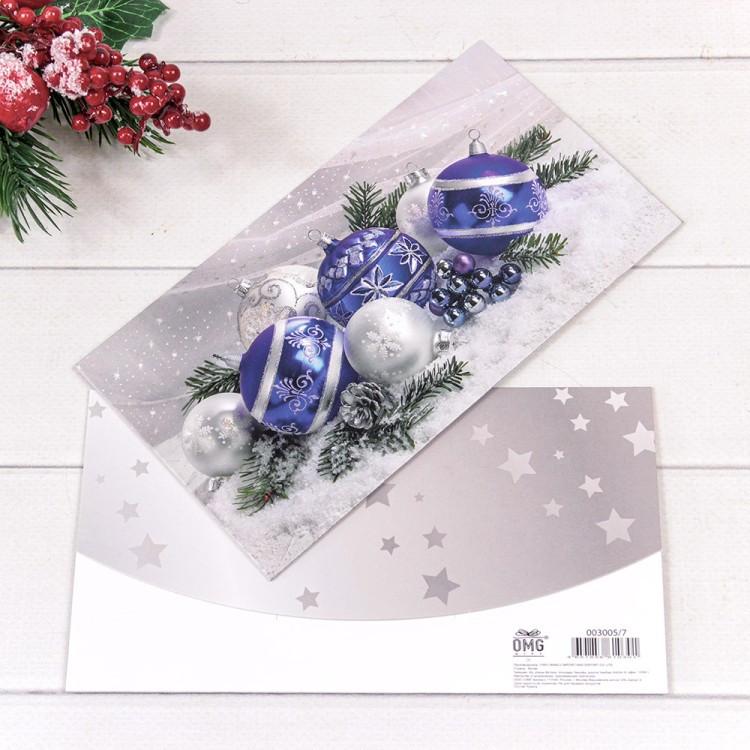 Конверт подарочный 16,5*9см "С новым годом!"-007 1/10 1/250 Арт: 003005/7