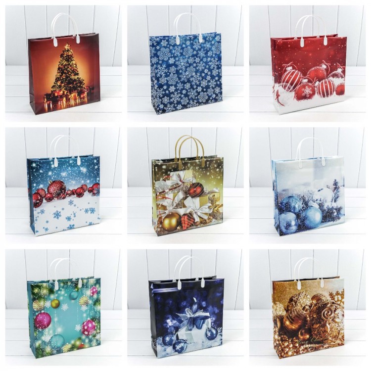 Пакет мягкий пластик Новогодний (ассортимент) 30*30*10 1/20 1/200 Арт: BAM-NY