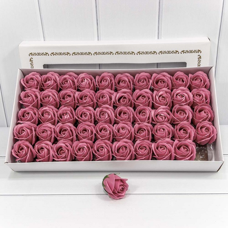 Декоративный цветок-мыло "Роза" класс А Тёмный пурпурно-розовый 5,5*4 50шт. 1/20 Арт: 420055/232