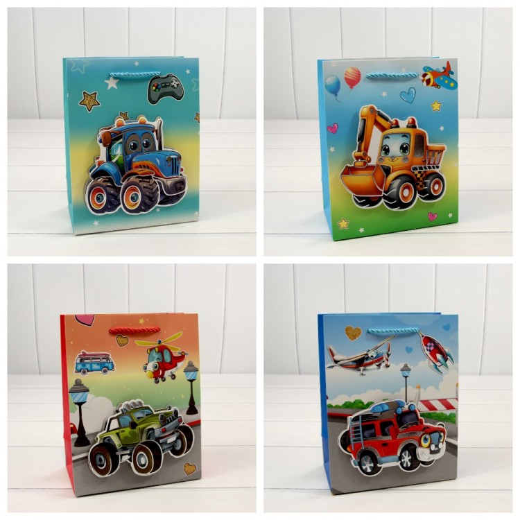 Пакет подарочный с 3D аппликацией "Детский" (микс 107) 18*23*10 210г 1/20 1/360 Арт: 000107E