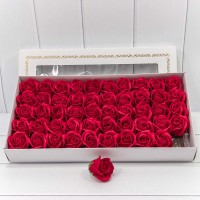 Декоративный цветок-мыло "Роза" класс А Малиново-красный 5,5*4 50шт. 1/20 Арт: 420055/17