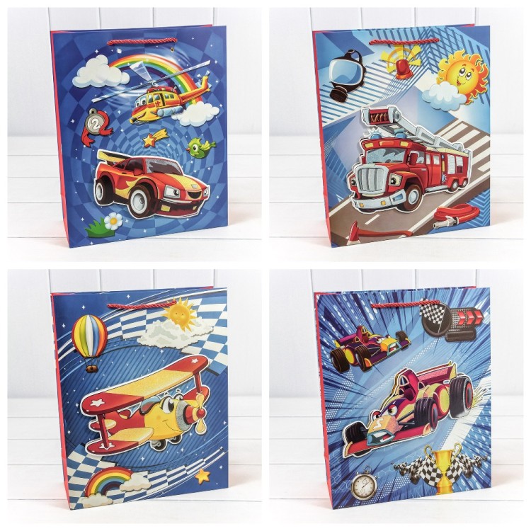 Пакет подарочный с 3D аппликацией "Детский" (микс 317) 26*32*10 210г 1/20 1/240 Арт: 000317C