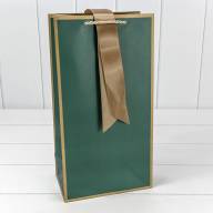 Пакет подарочный с лентой 20*38*12 210г Зелёный 1/10 1/120 Арт: 000505EM/15 - Пакет подарочный с лентой 20*38*12 210г Зелёный 1/10 1/120 Арт: 000505EM/15