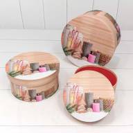 Коробки Круглые Набор 1/3 21*11,5 &quot;Новогодний огонёк&quot; 1/30 Арт: 7302247/1678 - Коробки Круглые Набор 1/3 21*11,5 "Новогодний огонёк" 1/30 Арт: 7302247/1678