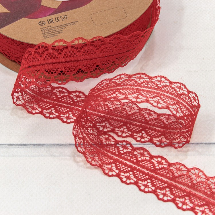 Лента Фатин 3см*45ярд Красный 1/8 1/96 Арт: 573-3/1