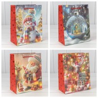 Пакет подарочный "Новый год" (микс 421) 18*23*10 210г 1/20 1/360 Арт: 300421E