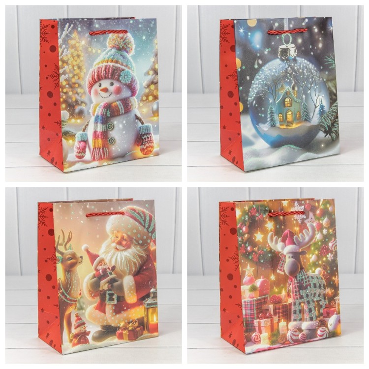 Пакет подарочный "Новый год" (микс 421) 18*23*10 210г 1/20 1/360 Арт: 300421E