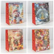 Пакет подарочный &quot;Новый год&quot; (микс 421) 18*23*10 210г 1/20 1/360 Арт: 300421E - Пакет подарочный "Новый год" (микс 421) 18*23*10 210г 1/20 1/360 Арт: 300421E