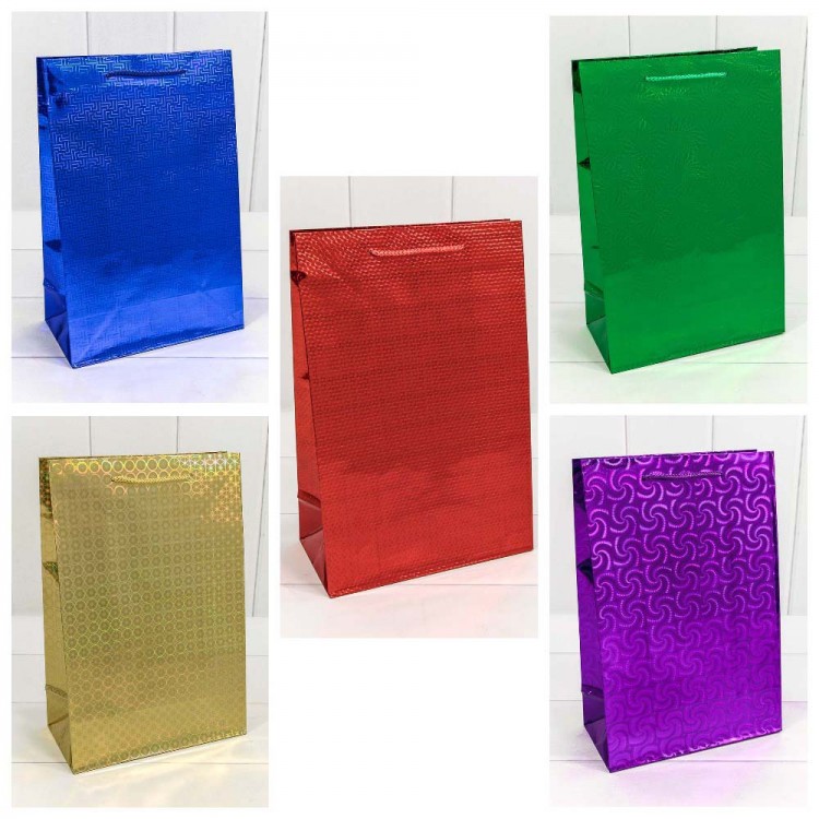 Пакет подарочный голография (микс) 20*30*10 1/20 1/360 Арт: 000LK