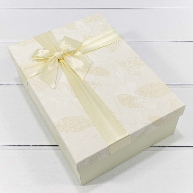 Коробки Прямоугольные Набор 1/3 29*21*9,5 "Листья" Бежевый 1/24 Арт: 7201460/2