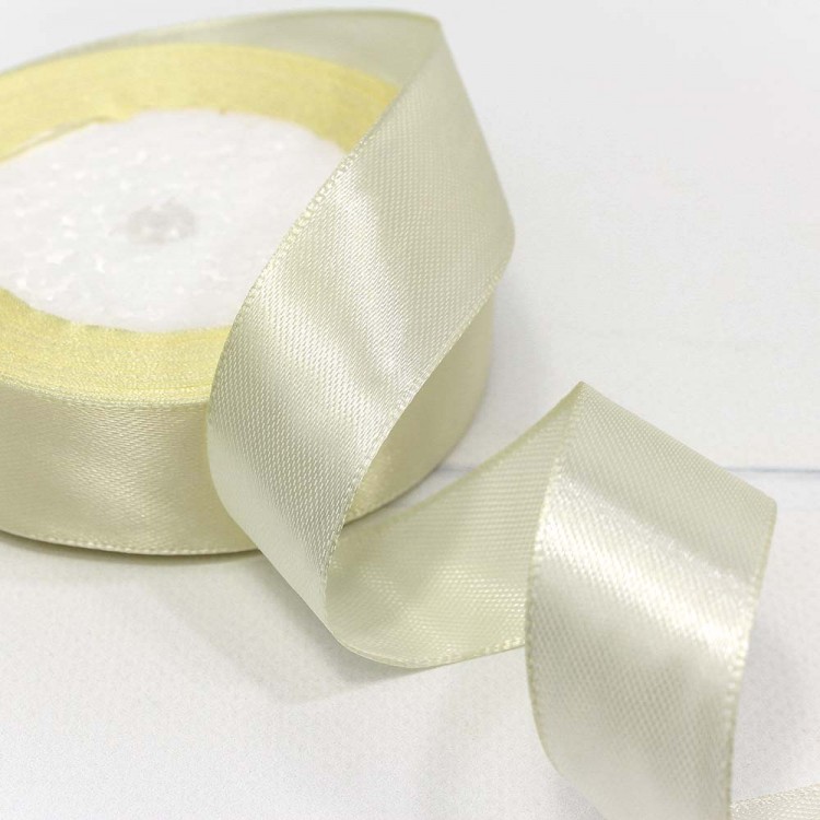 Лента Атласная Сатин 2,5см*25ярд Светло-жёлтый 1/5 1/300 Арт: 562-25/50