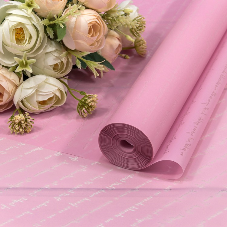 Плёнка 59см 800г матовая "Письмо" 55мкм Светло-пурпурный 1/6 1/12 Арт: 80008/0521