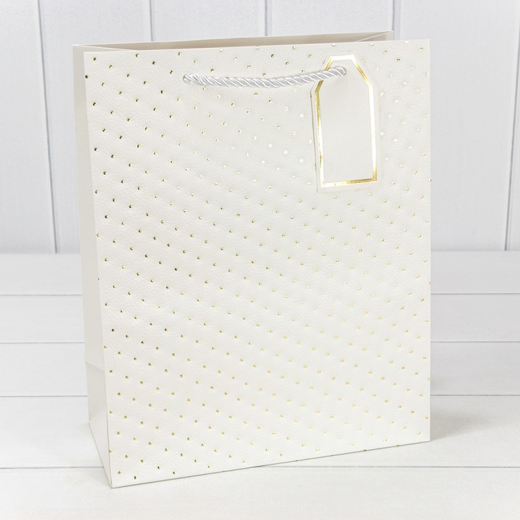 Пакет подарочный с тиснением (550) 26*32*12 210г Белый 1/20 1/240 Арт: 000550C/1