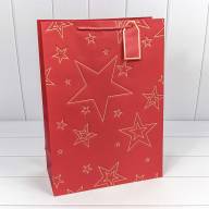 Пакет подарочный с тиснением &quot;Звёзды&quot; (микс) 32*45*15 210г 1/20 1/120 Арт: 300912A - Пакет подарочный с тиснением "Звёзды" (микс) 32*45*15 210г 1/20 1/120 Арт: 300912A