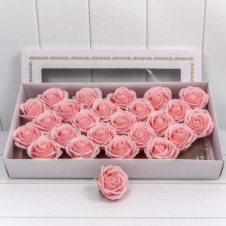 Декоративный цветок-мыло "Большая роза" Светло-розовый 6,5*7 25шт. 1/20 Арт: 420053/18