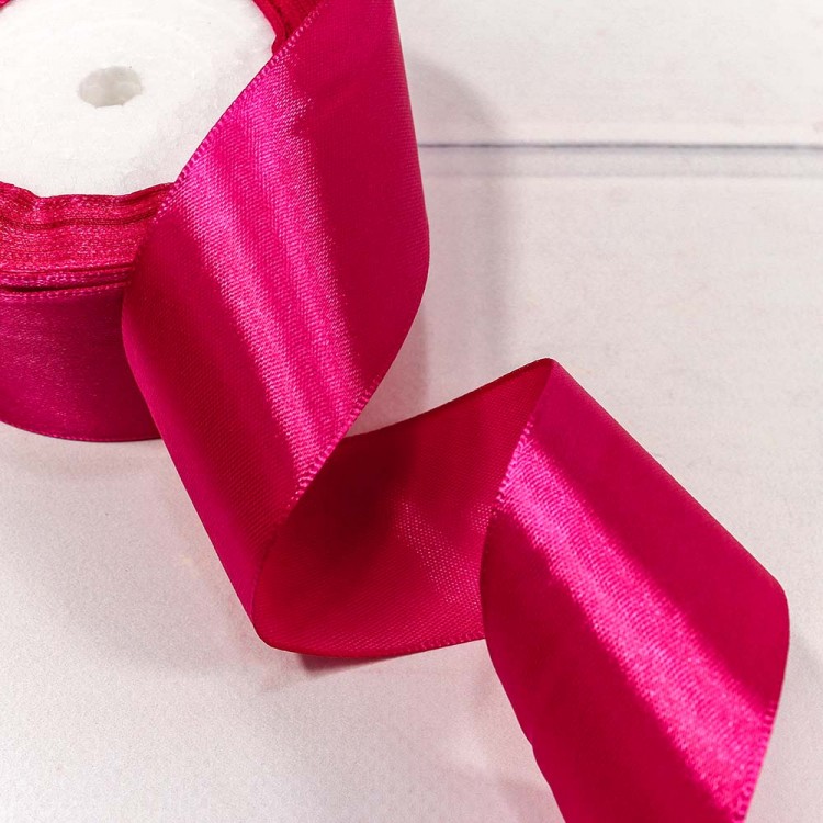 Лента Атласная Сатин 3,8см*25ярд Малиновый-195 1/5 1/200 Арт: 562-38/195 