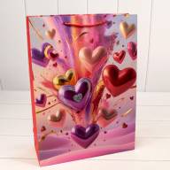 Пакет подарочный с красным тиснением "Сердца" (микс) 30*41,5*12 210г 1/20 1/80 Арт: 000112A - Пакет подарочный с красным тиснением "Сердца" (микс) 30*41,5*12 210г 1/20 1/80 Арт: 000112A