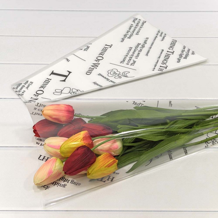 Пакет "Конус для цветов" 28*9*44 (50 шт.) Белый 1/100 Арт: 001530/3