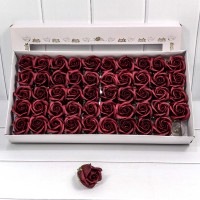 Декоративный цветок-мыло "Роза" класс А Тёмно-бордовый 5,5*4 50шт. 1/20 Арт: 420055/7