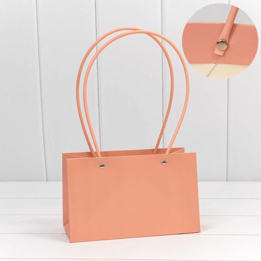 Пакет подарочный "Ваза для цветов" 22*13,5*10,5 260г Пудровый 1/10 1/120 Арт: 000171EA/6