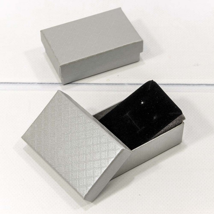 Коробка Прямоугольная 8*5*2,5 "Ромбики" Серый 1/24 1/576 Арт: 61258/6