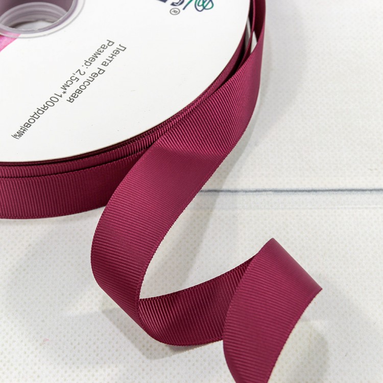 Лента Репсовая 2,5см*100ярд Класс А Винный 1/8 1/32 Арт: 597-25/83