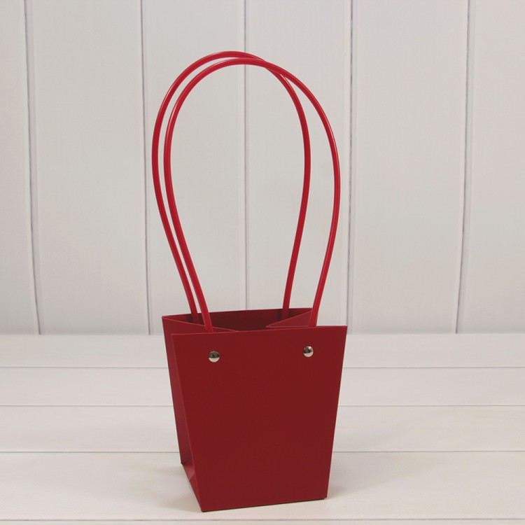 Пакет подарочный "Ваза для цветов" 13*10*13 Бордовый 1/10 1/250 Арт: 000586F/7